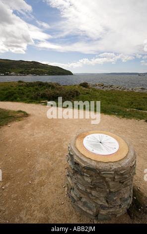 Trig point, sur la côte de Kintyre, Arran, côte ouest de l'Ecosse, Royaume-Uni Banque D'Images