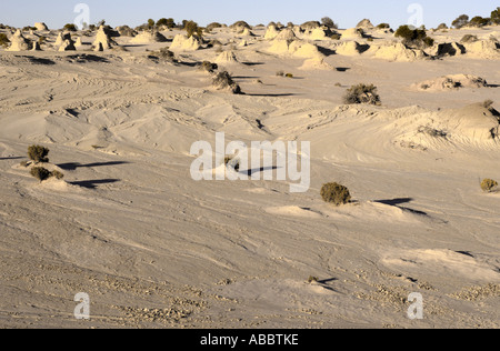 Sur les dunes de sable du site du patrimoine mondial, Mungo Lunette au sud-ouest de la Nouvelle-Galles du Sud, Australie Banque D'Images