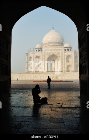 Image touristique du Taj Mahal Agra Inde Banque D'Images