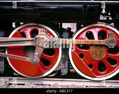 Les roues principales de locomotive à vapeur, Tangshan, Chine Banque D'Images