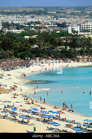 La plage de Nissi, Ayia Napa, Chypre Grec Banque D'Images