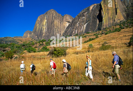 La vallée du Tsaranoro, Parc National d'Andringitra, Madagascar Banque D'Images