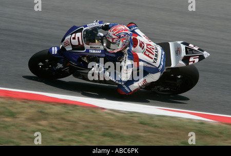 Colin Edwards Comté pour le Fiat Yamaha Team dans la Catalogne de 2007, Moto GP Montmelo, Barcelone, Espagne Banque D'Images