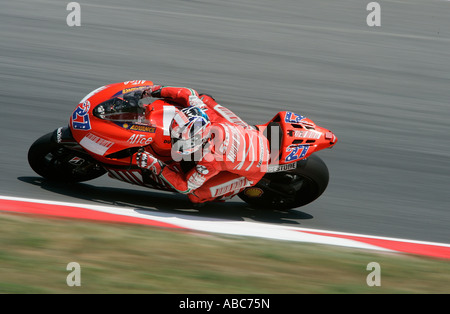 Circonscription Australien Casey Stoner pour la Ducati Marlboro team dans la Catalogne de 2007, Moto GP Montmelo, Barcelone, Espagne Banque D'Images