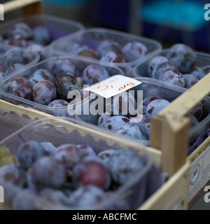 Les prunes sur le marché italien, wc séparés Banque D'Images