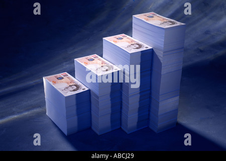 Des tas de billets de 10 € Banque D'Images