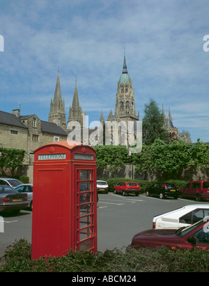 La cathédrale Notre dame vu du sud, Bayeux, normandie (Normandie), France. Banque D'Images