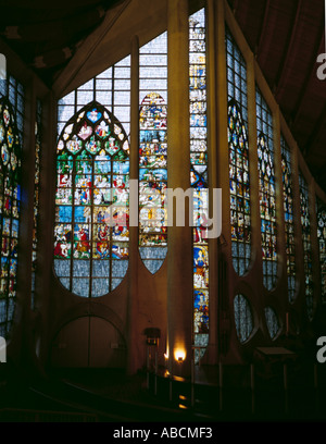 Vitraux, église jeanne d'arc, la place du vieux marché, Rouen, normandie (Normandie), France. Banque D'Images