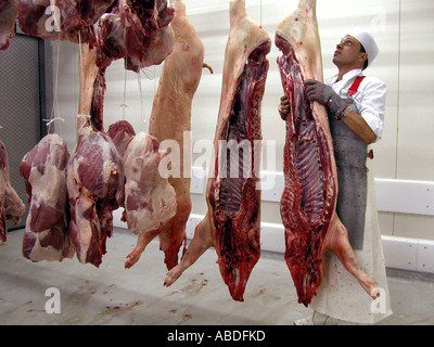 Dans l'abattoir Banque D'Images