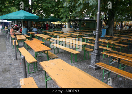 Jardin vide en raison du mauvais temps Banque D'Images