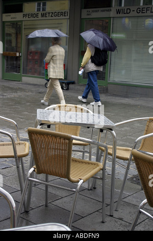 Jardin vide en raison du mauvais temps Banque D'Images