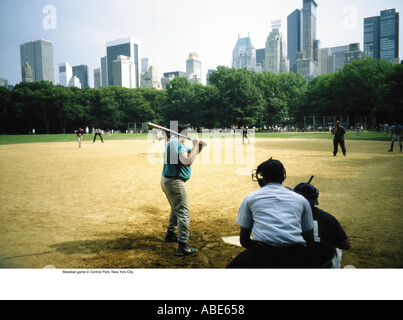 Jeu de Baseball dans Central Park Banque D'Images