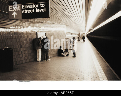 La station de métro de New York Banque D'Images