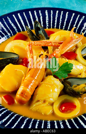 Alimentaire Espagnol Catalan Zarzuela seafood stew Banque D'Images