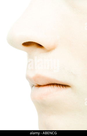 Le visage de jeune homme, extreme close-up Banque D'Images