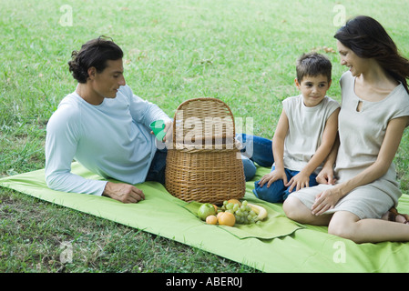 Family having picnic Banque D'Images