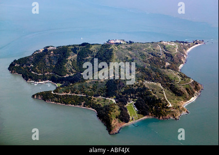 Vue aérienne au-dessus de l'Angel Island State Park San Francisco Bay, California Banque D'Images