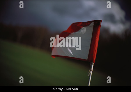 Droit d'impressionnistes trou de golf flag wimbledon common london uk Royaume-Uni Angleterre Grande-bretagne europe eu Banque D'Images