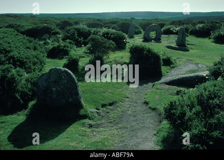 "Un" près de Tol nr Madron, [Penwith Moor], Cornwall en Angleterre. HOMER SYKES Banque D'Images