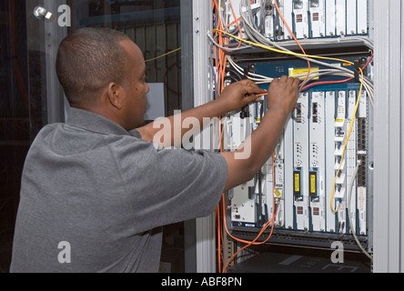 Téléphone Ingénieur, Autorité des télécommunications éthiopien, Addis Abeba, Ethiopie Banque D'Images