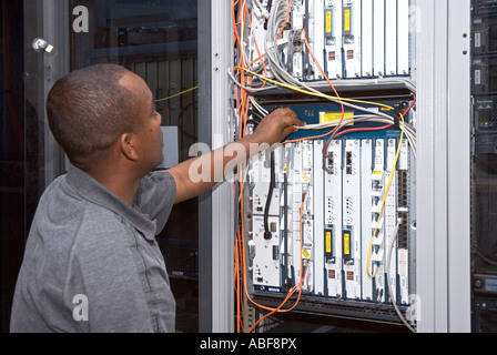 Téléphone Ingénieur, Autorité des télécommunications éthiopien, Addis Abeba, Ethiopie Banque D'Images