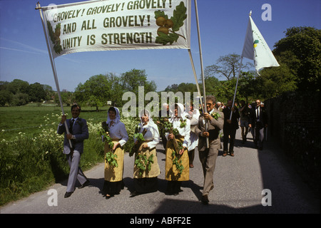 Grovely Forest Rights Great Wishford ou Wishford Magna, Wiltshire Evénement annuel du village défendre les droits anciens des roturiers 1974 Royaume-Uni HOMER SYKES Banque D'Images