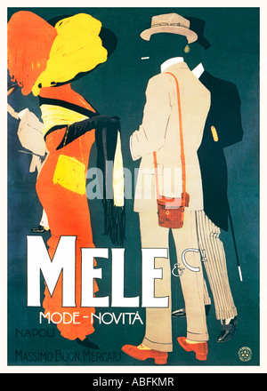 Mode Mele Novita 1913 superbe affiche Art Nouveau Italien de la mode Dudovitch Chambre à Naples Banque D'Images