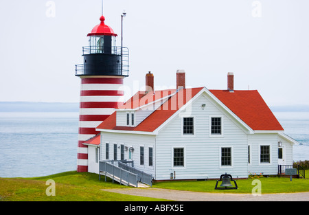 Quoddy Head Lighthouse West Lubec Maine Banque D'Images