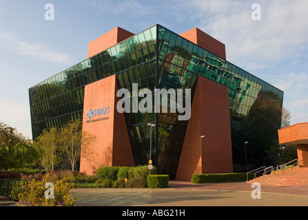 Halifax Bank of Scotland (HBOS) aussi connu comme 'le grand bleu' leany Aylesbury bureau Argent Banque D'Images