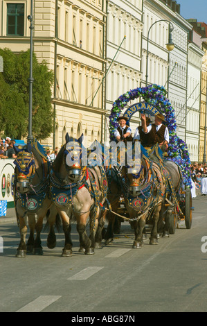 Munich Haute-bavière Allemagne Oktoberfest ouverture parade Banque D'Images