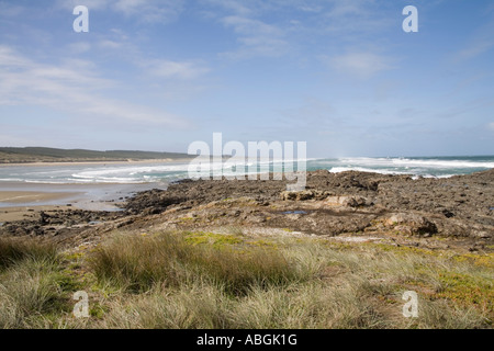 Presqu'AUPORI ÎLE DU NORD Nouvelle-zélande peut regarder en arrière le long de quatre-vingt-dix Mile Beach à partir de la Falaise Banque D'Images