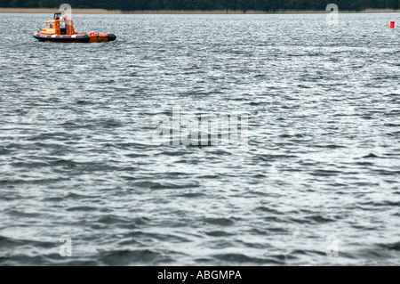 Le lac Kisajno à Gizycko ville sur la région de Mazurie en Pologne Banque D'Images