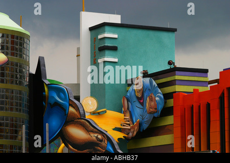 Caricature de super héros de dessin de bande dessinée Banque D'Images