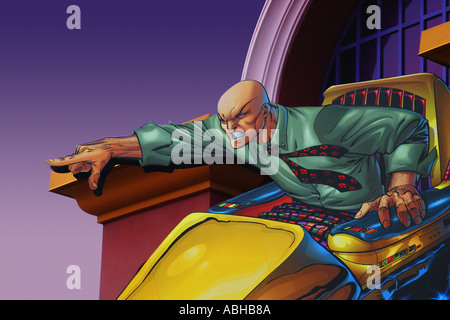 Caricature de super héros de dessin de bande dessinée Banque D'Images