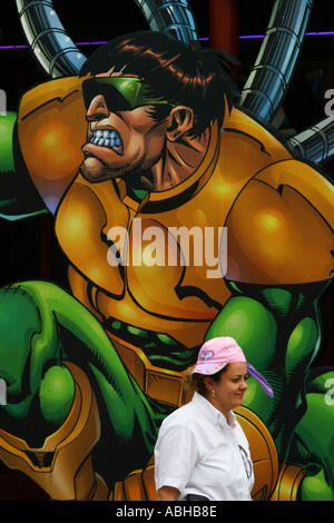 Caricature de super héros de dessin de bande dessinée Banque D'Images