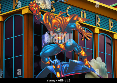 Caricature de super héros de dessin de bande dessinée Banque D'Images