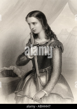 Jeanne d'Arc, 1412-1431. Alias Jeanne d'Arc ou Jeanne la Pucelle. Héroïne française et Saint de l'église catholique. Banque D'Images