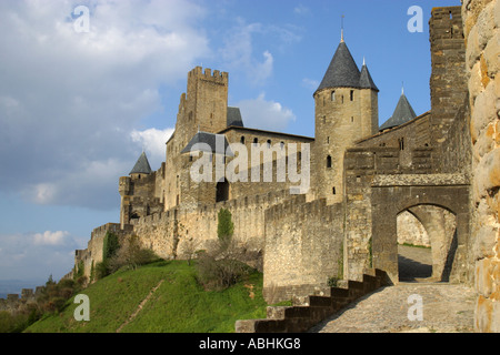 Porte d'Aude, la Cite, Carcassonne, France Banque D'Images