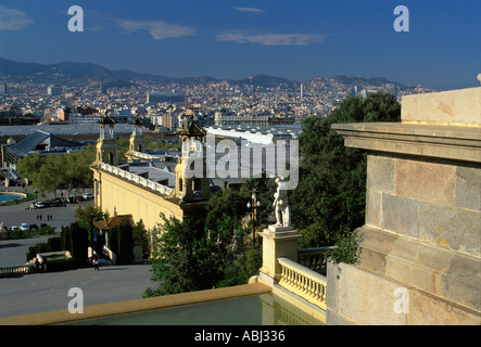 Barcelone, parc de Montjuïc, Museu Nacional d'Art de Catalogne Banque D'Images