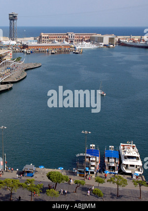 Vue panoramique de Muelle Nou Barça Barcelone Catalogne Catalunya Barca Cataluña Costa Brava España Espagne Europe Banque D'Images