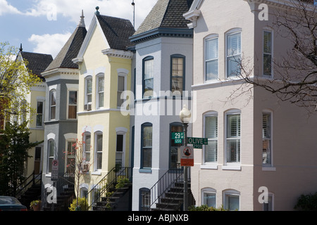 Maisons en bois Georgetown Washington USA Banque D'Images