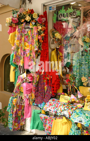 Les couleurs de l'image à une boutique de mode pour femmes à Positano Amalfi Coast Italie Banque D'Images