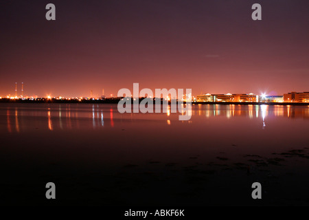 Scape de nuit au nord de la baie de Dublin, Banque D'Images