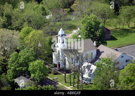Vue aérienne de Whitehouse United Methodist Church situé à Whitehouse, New Jersey Banque D'Images