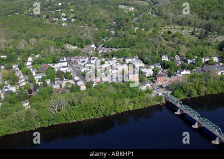 Vue aérienne de Frenchtown, New Jersey, États-Unis Banque D'Images