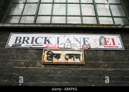 Brick Lane road sign in London UK Banque D'Images