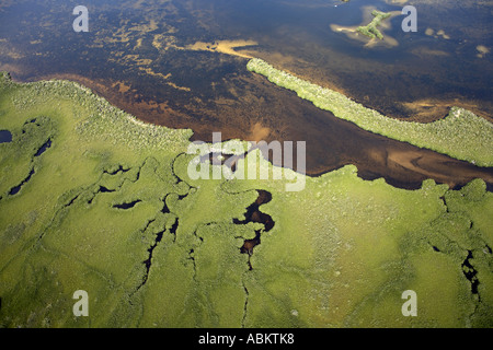 Photo aérienne de Matlacha Pass de l'Île Pine Bay Ponton Tom Black Lake côte ouest de la Floride Banque D'Images