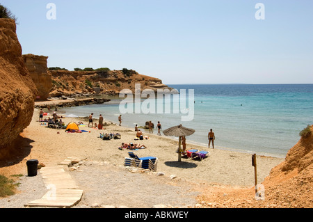 Sa Caleta Beach Ibiza Banque D'Images