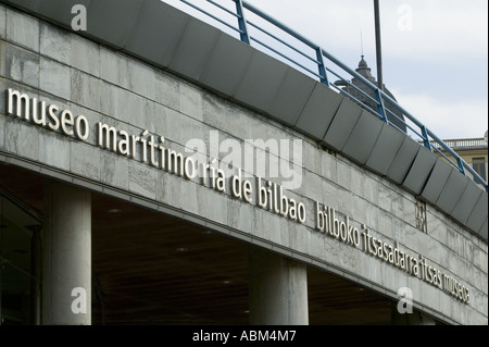 Entrée au musée maritime de Bilbao (museo maritimo ria de Bilbao), Bilbao Pais Vasco (Pays Basque) espagne Europe. Banque D'Images