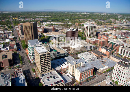 Vue aérienne du centre-ville de Boise IDAHO Banque D'Images